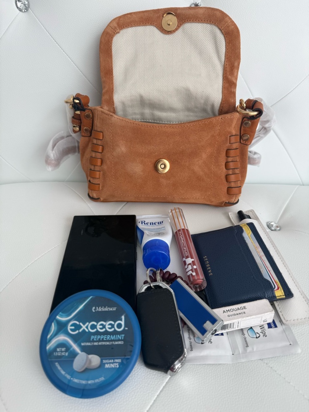Mini Aimee Kestenberg Brown Suede Crossbody Bag - Picture 7 of 11